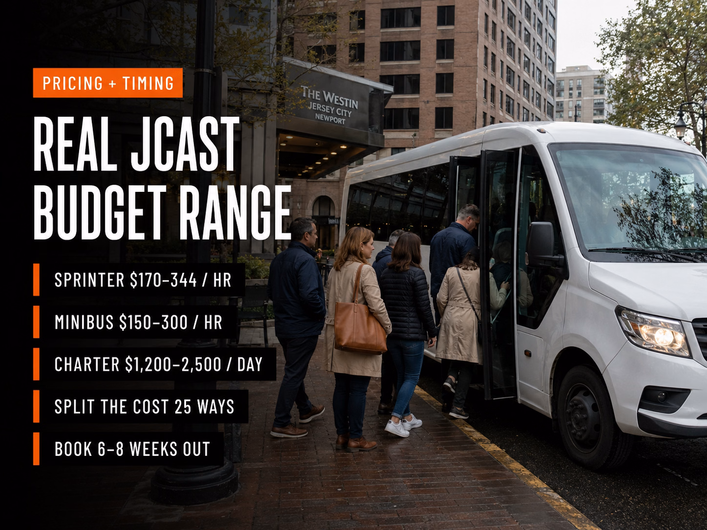 Charter bus prices for JCAST weekend