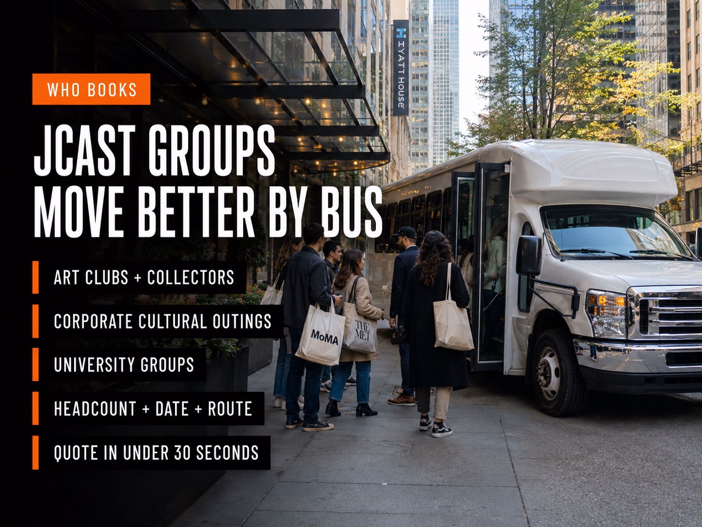 Group types that book JCAST transportation