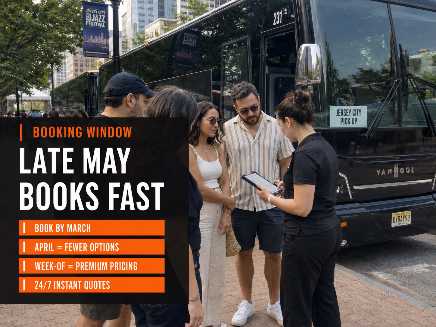 Booking window for Jersey City Jazz Festival bus