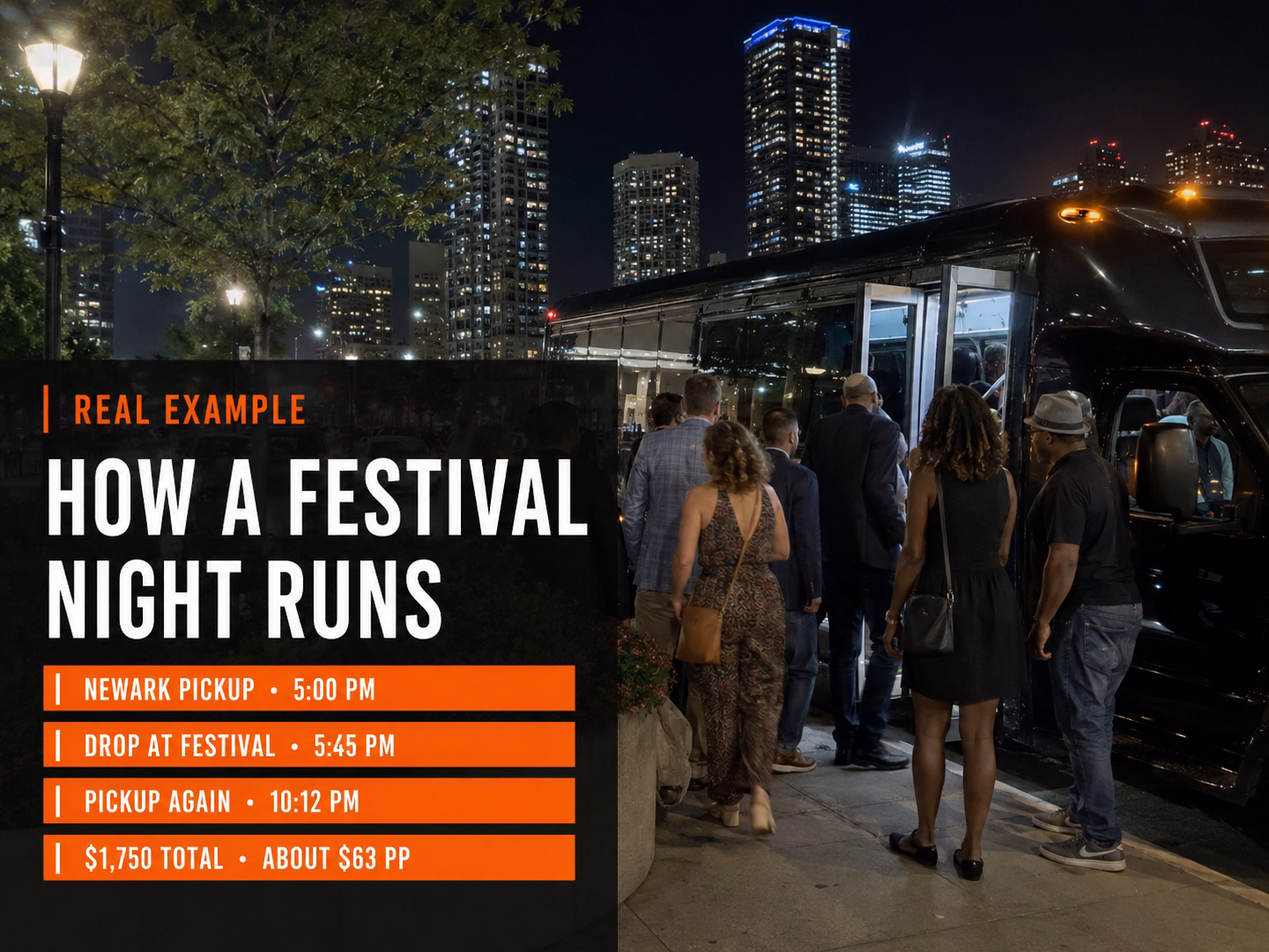 Real Jazz Festival evening group bus experience