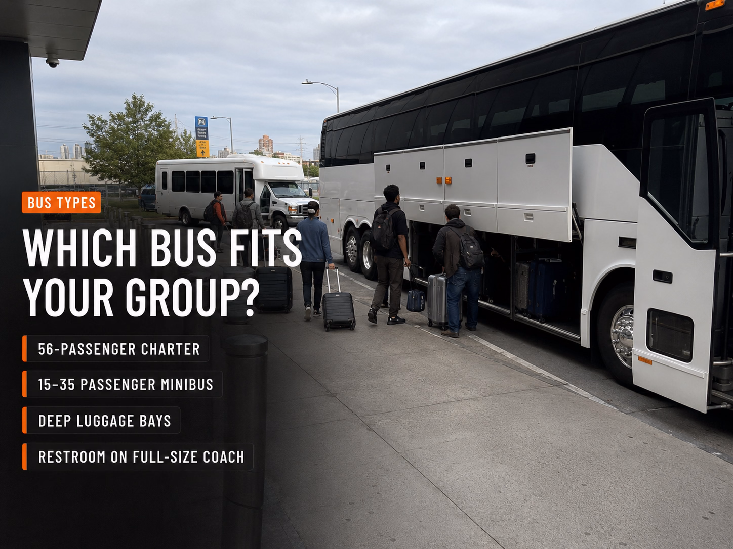 Bus types for EWR airport shuttle