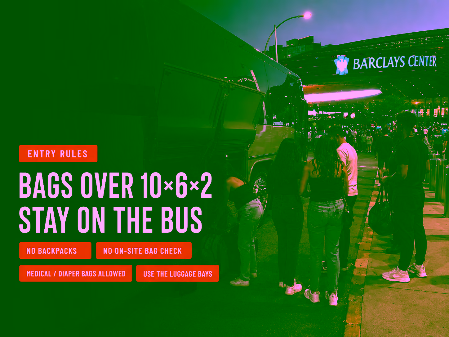 Barclays Center bag policy for groups
