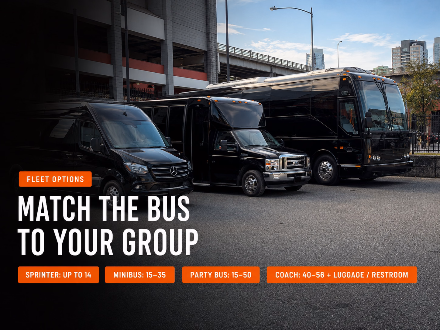 Bus size guide for Barclays Center group trips