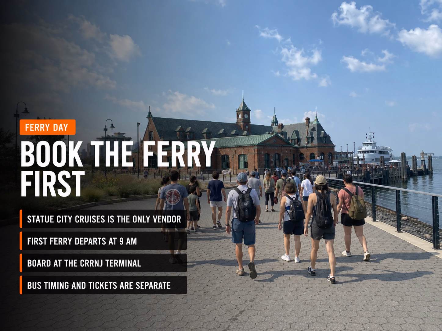 Taking the ferry from Liberty State Park to Statue of Liberty