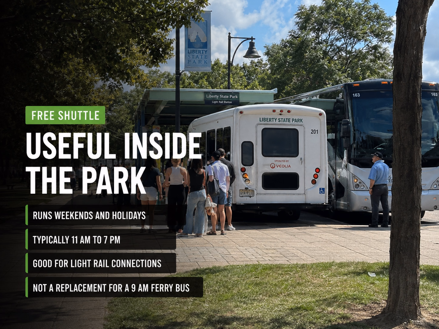 Liberty State Park free weekend shuttle guide