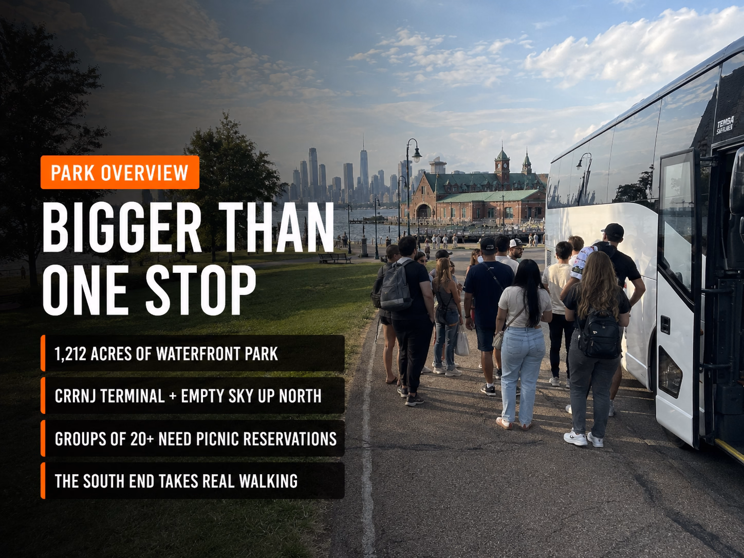 Liberty State Park overview for group planners