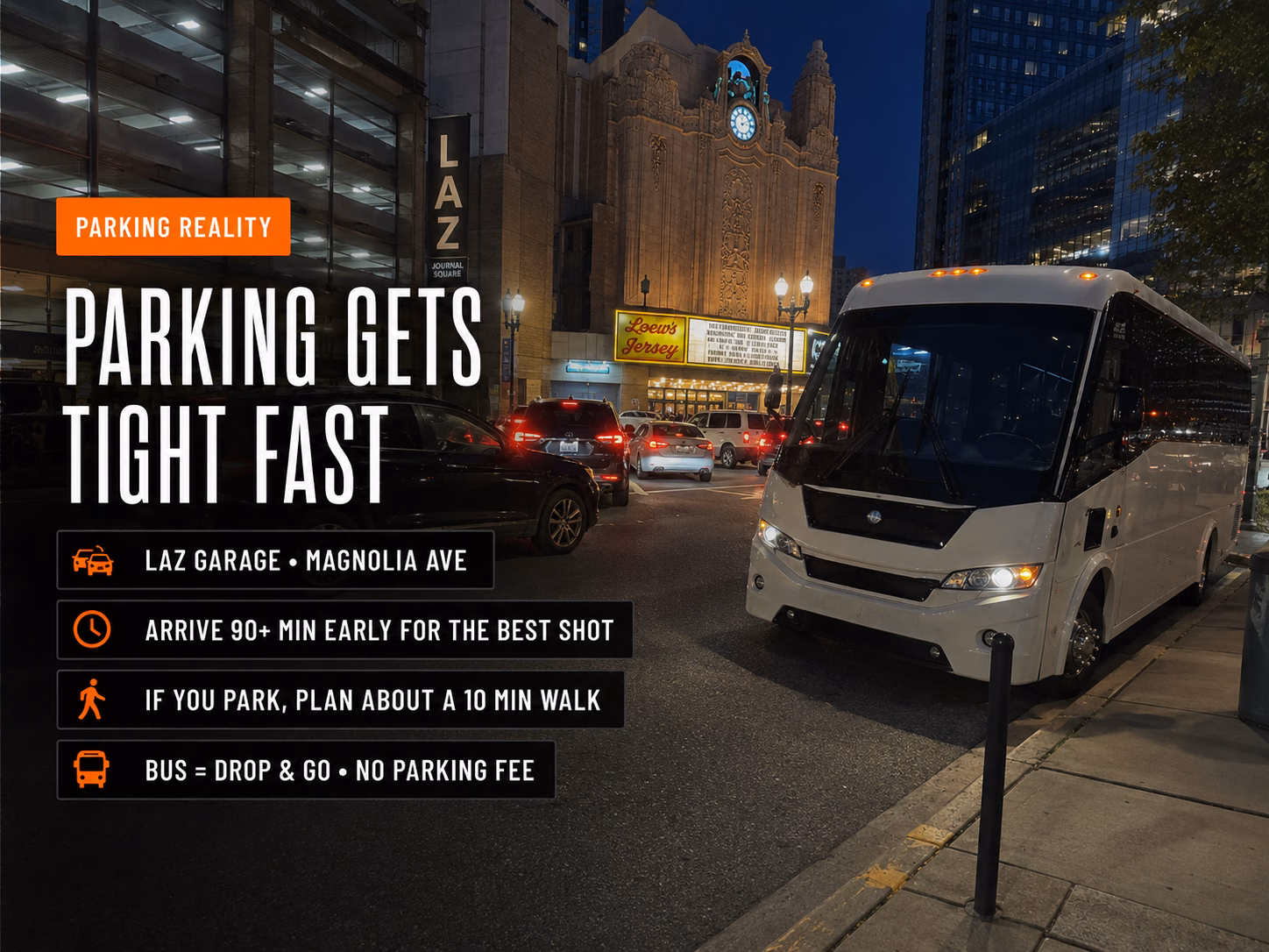 Parking near Loew's Jersey Theatre