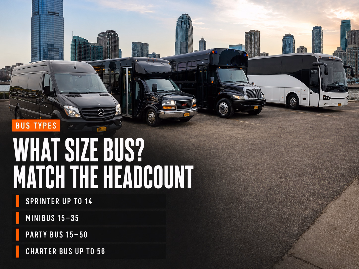 Bus size guide for MSG group trips
