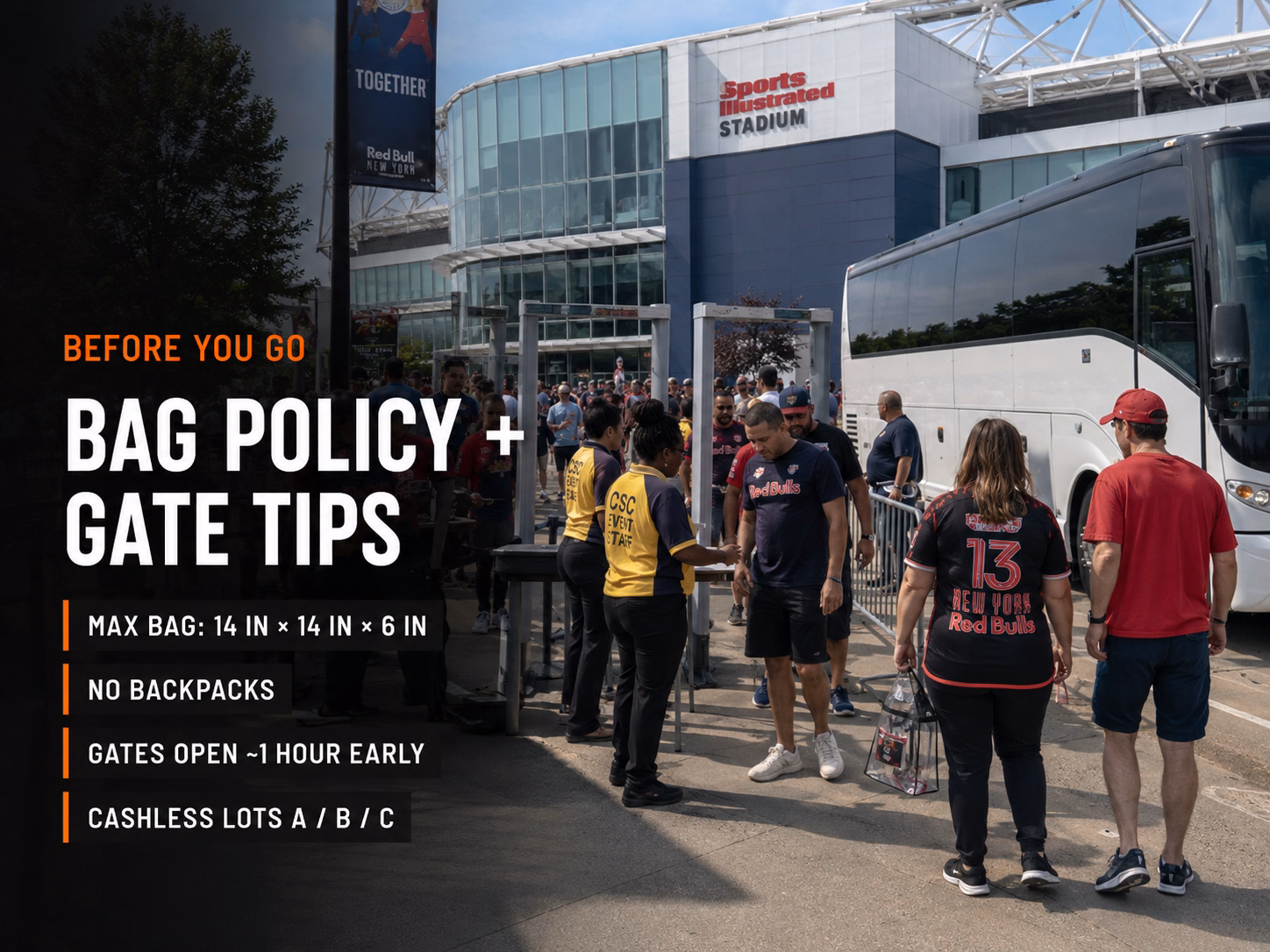 Red Bull Arena bag policy for groups