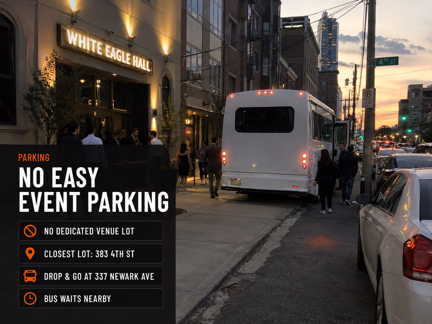 Parking situation at White Eagle Hall