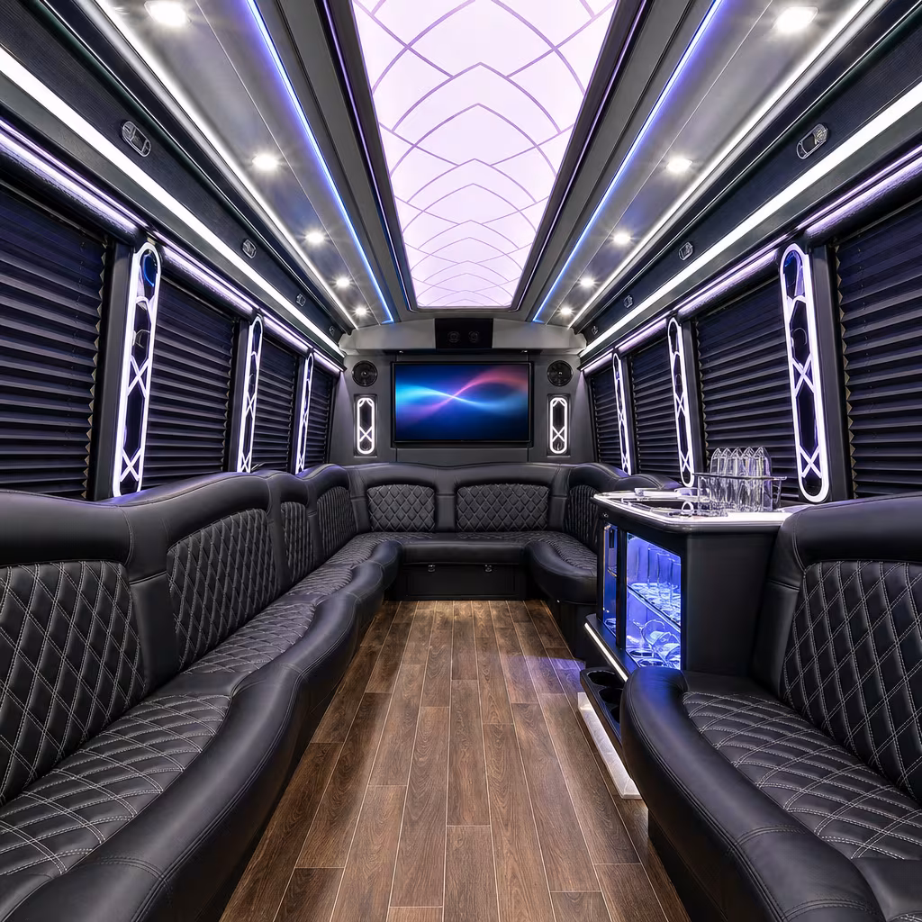15 Passenger Party Bus Inside