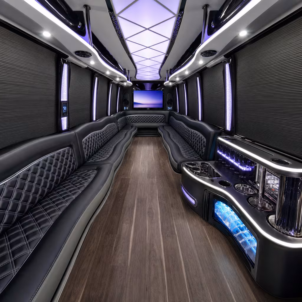 18 Passenger Party Bus Interior