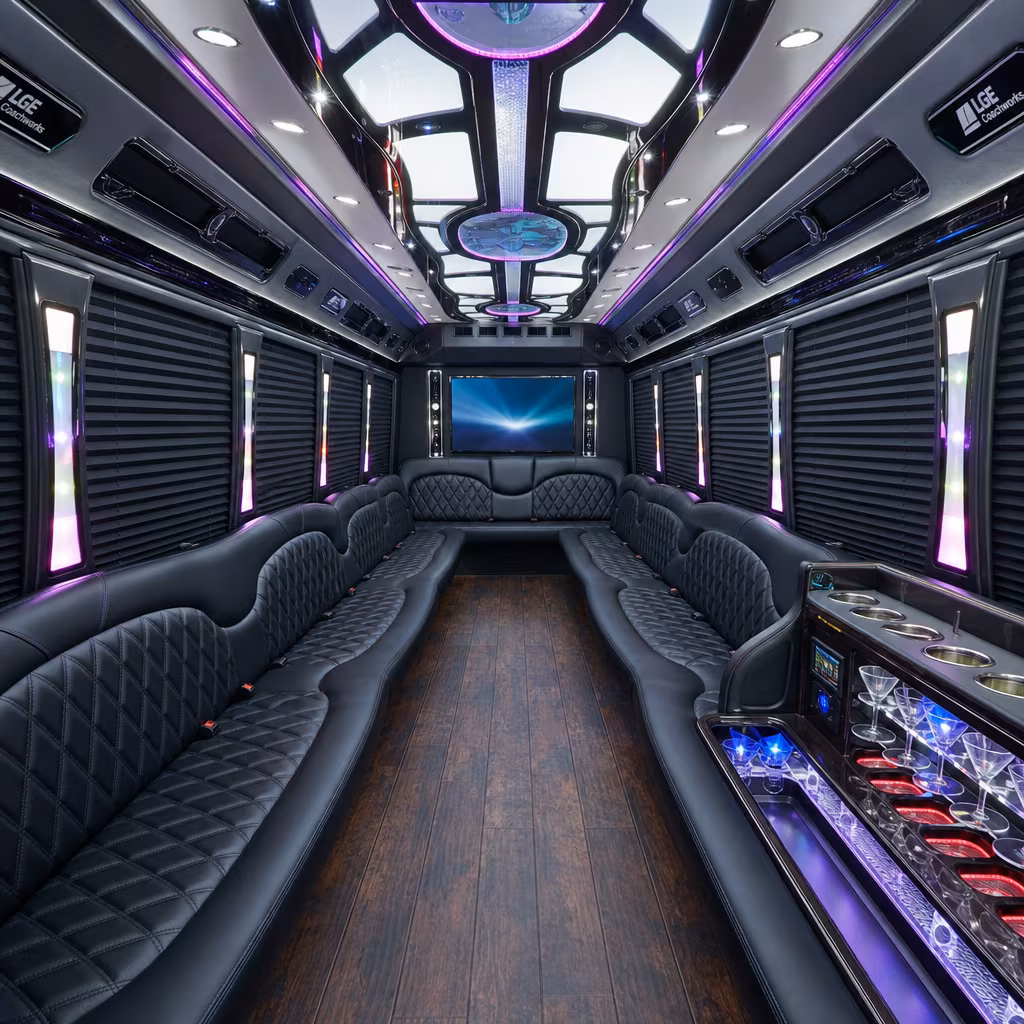 30 Passenger Party Bus Inside
