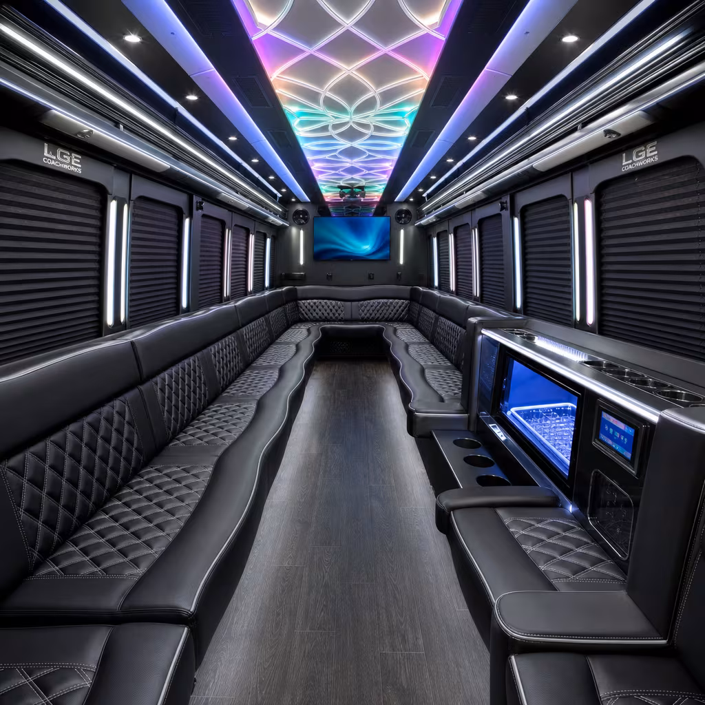 40 Passenger Party Bus Inside