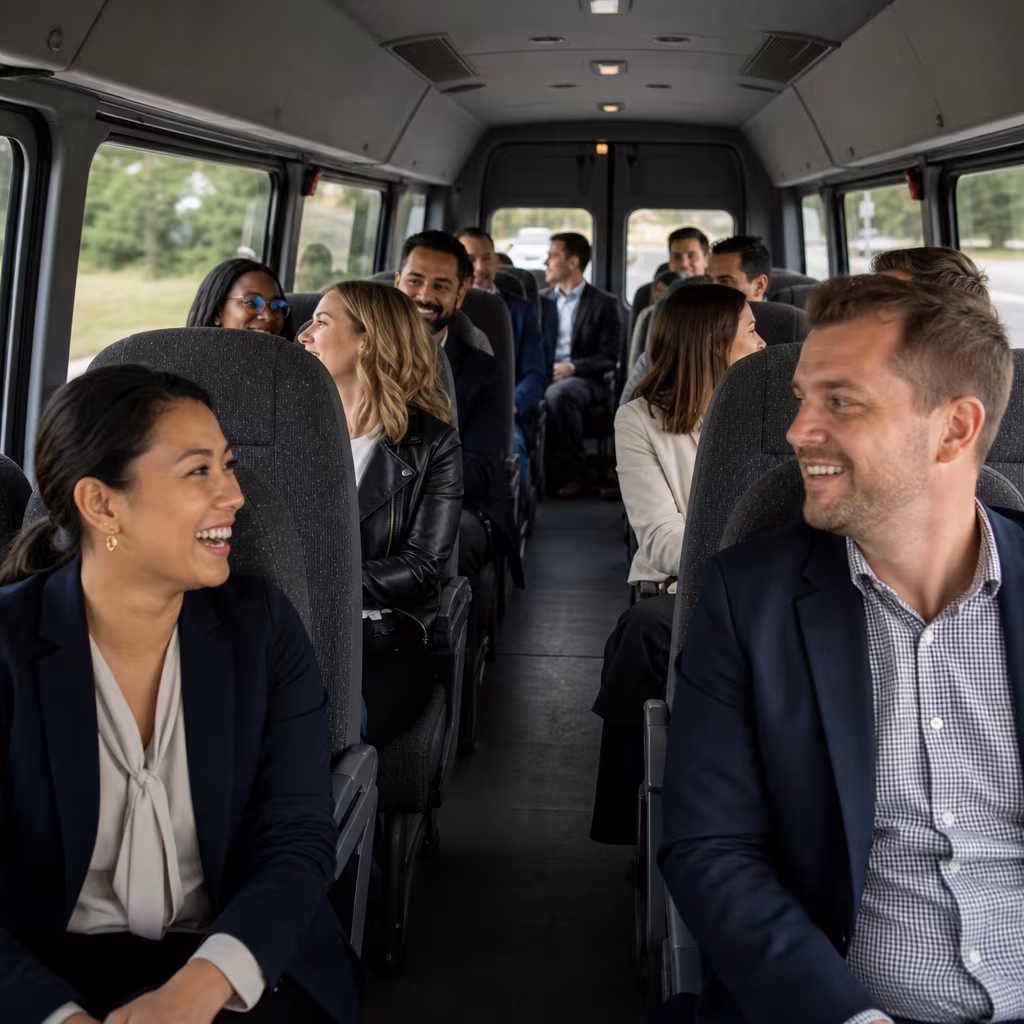 Black Mercedes Sprinter van staged for an Jersey City Corporate Transportation group