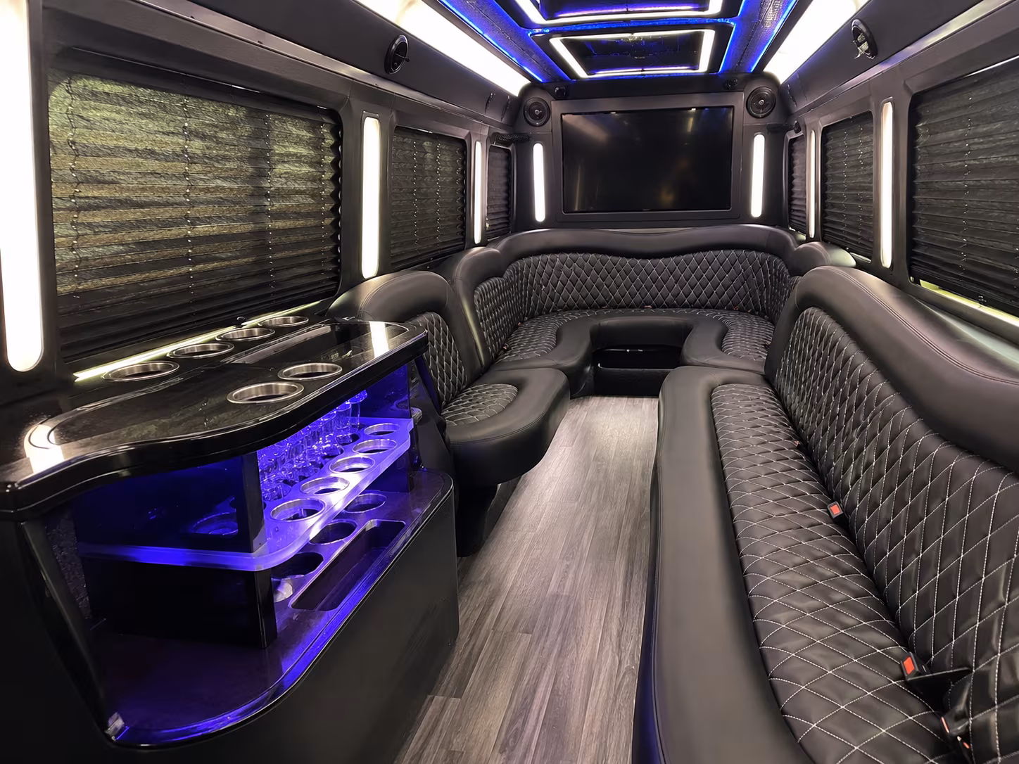 Jersey City Private Event Transportation party bus interior