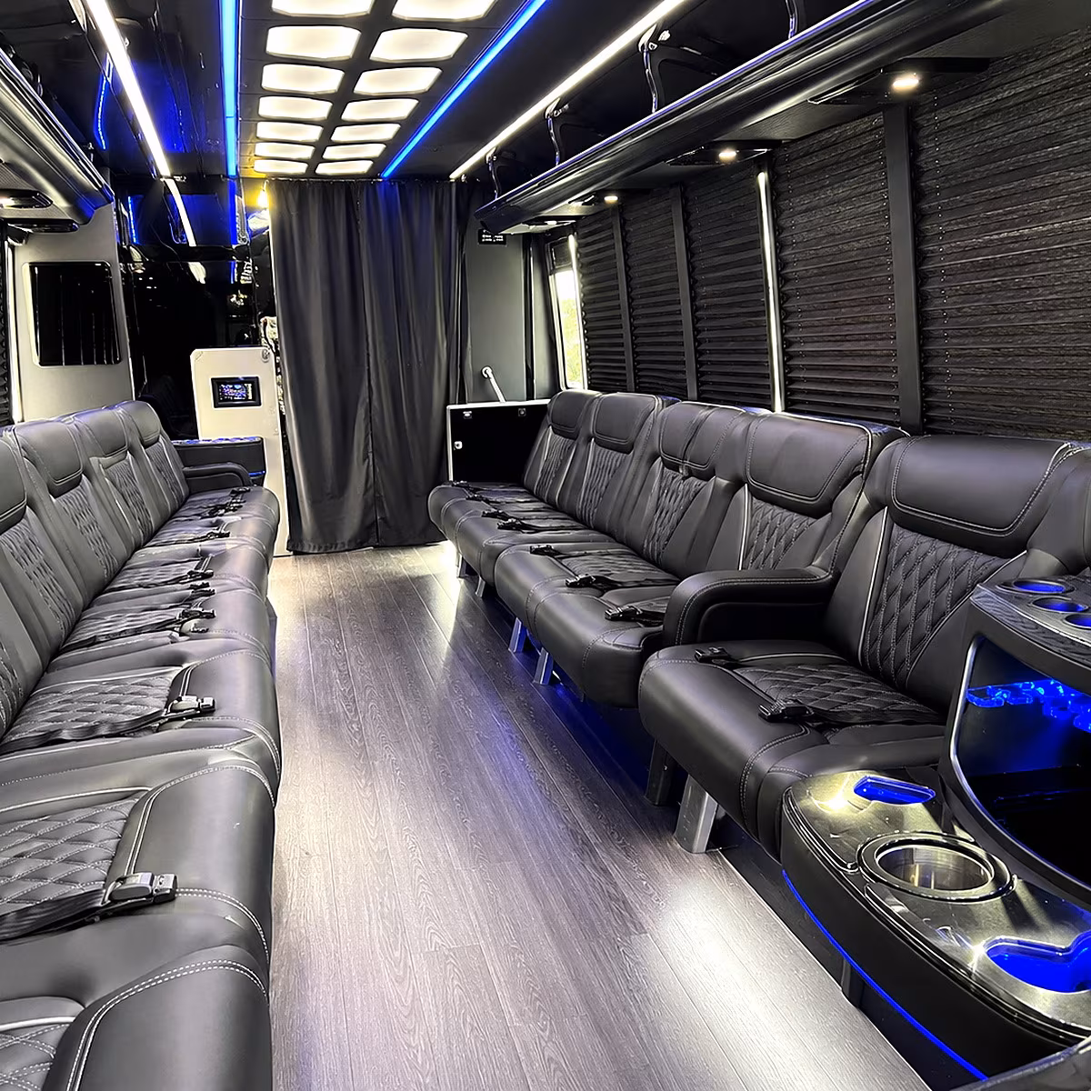 Jersey City Sporting Event Transportation party bus interior