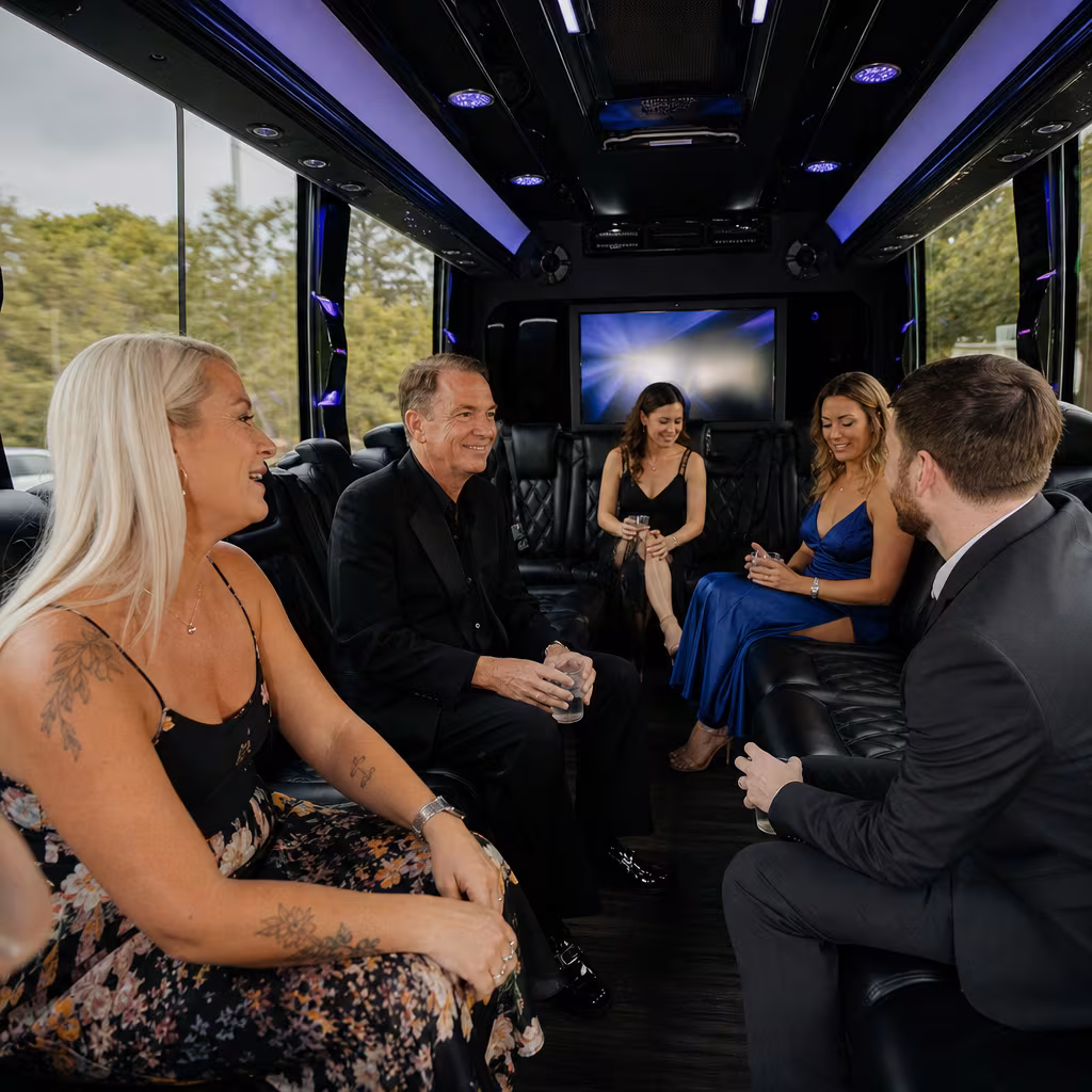 Black Mercedes Sprinter van staged for an Jersey City Private Event Transportation group