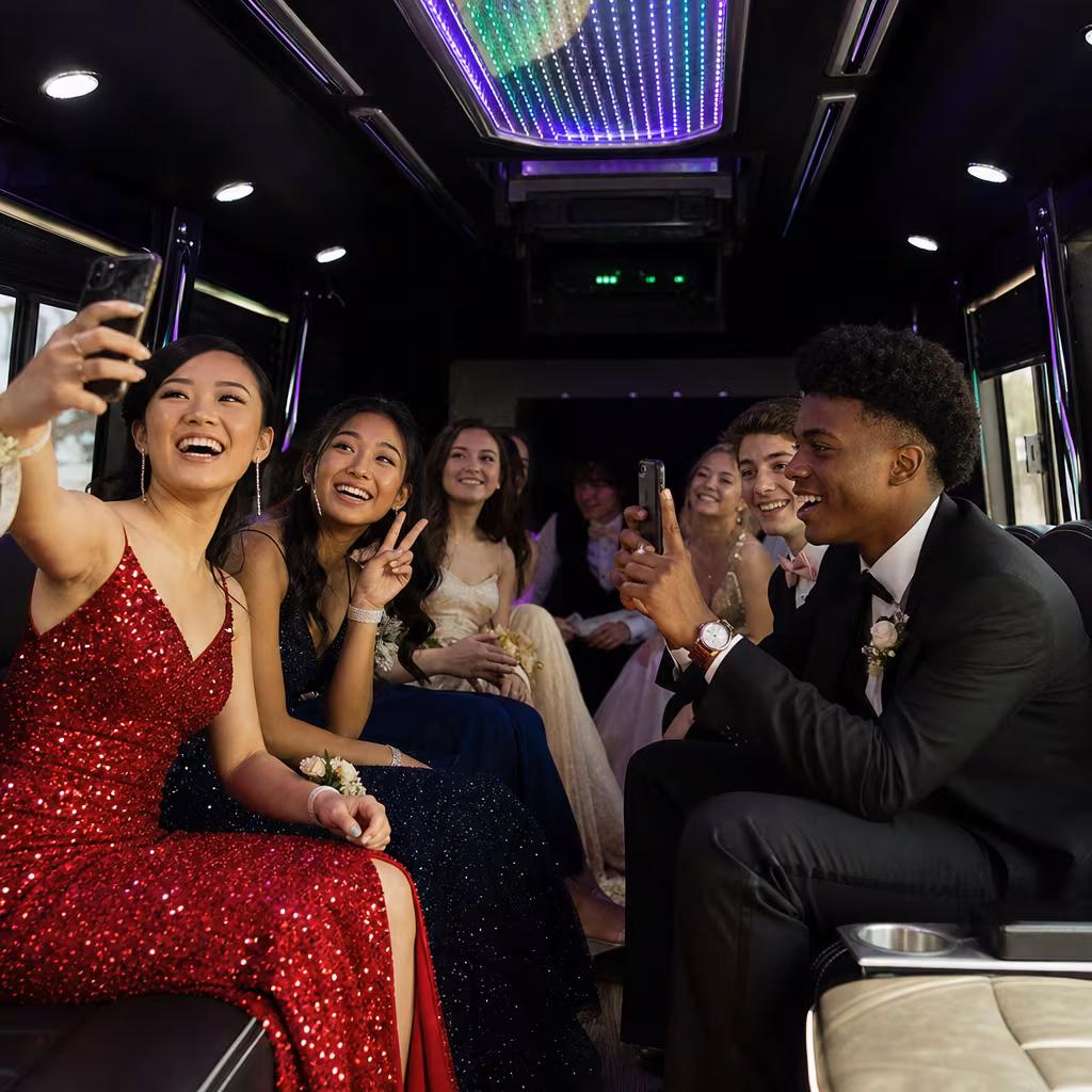 Black Mercedes Sprinter van staged for an Jersey City Prom & Homecoming Transportation group