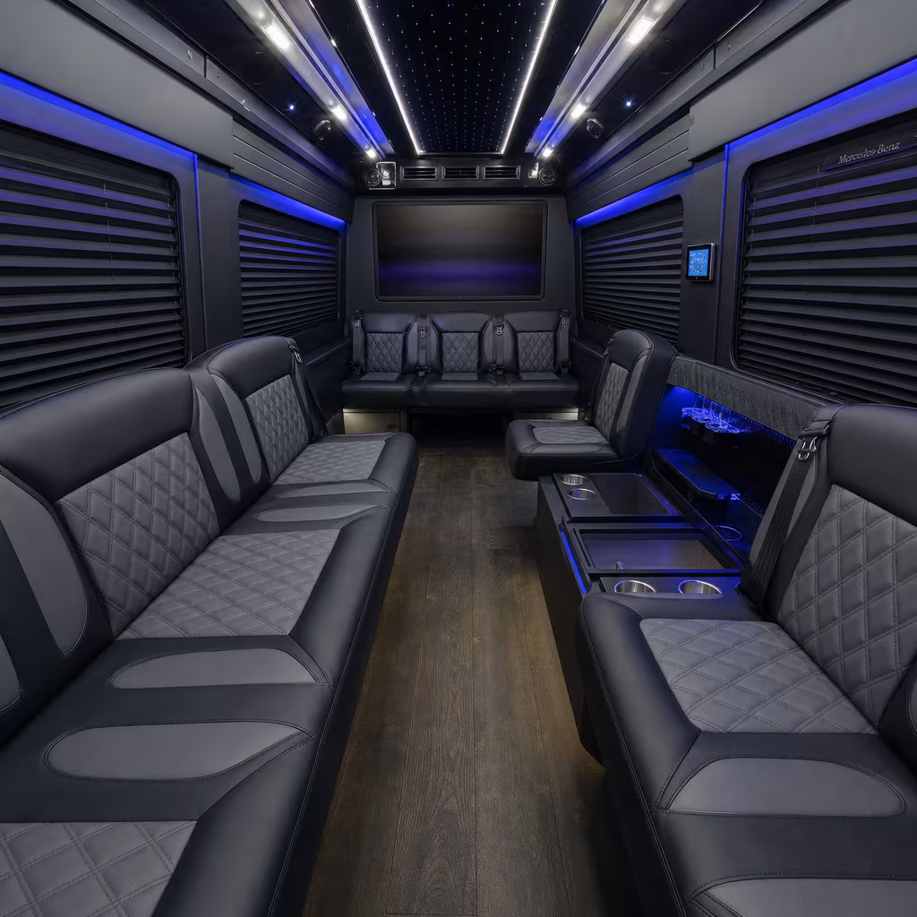 14 Passenger Sprinter Limo Inside